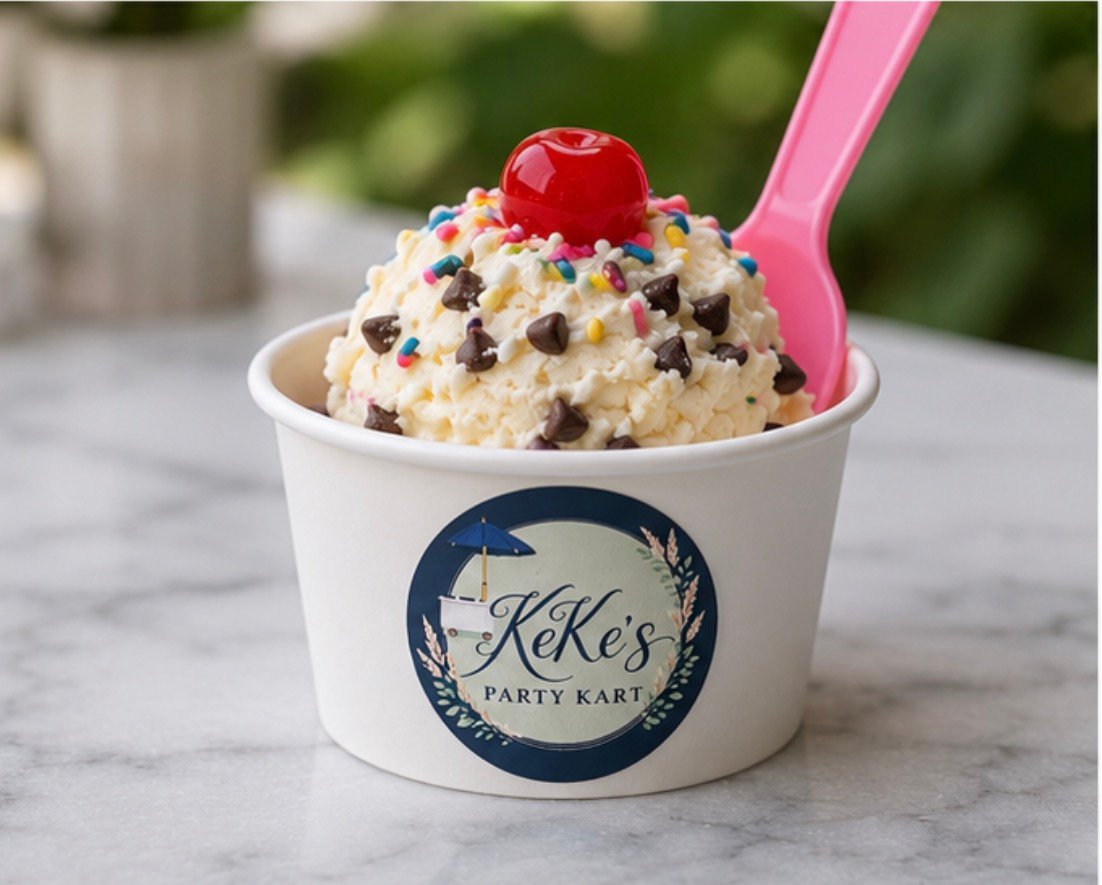 KeKe's branded ice cream cup