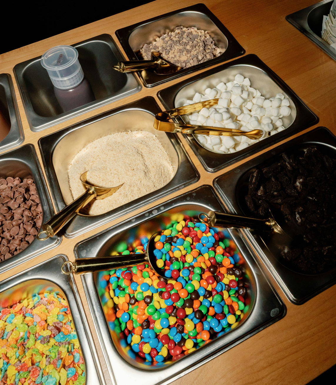Ice cream toppings bar